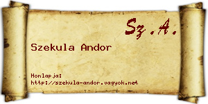 Szekula Andor névjegykártya